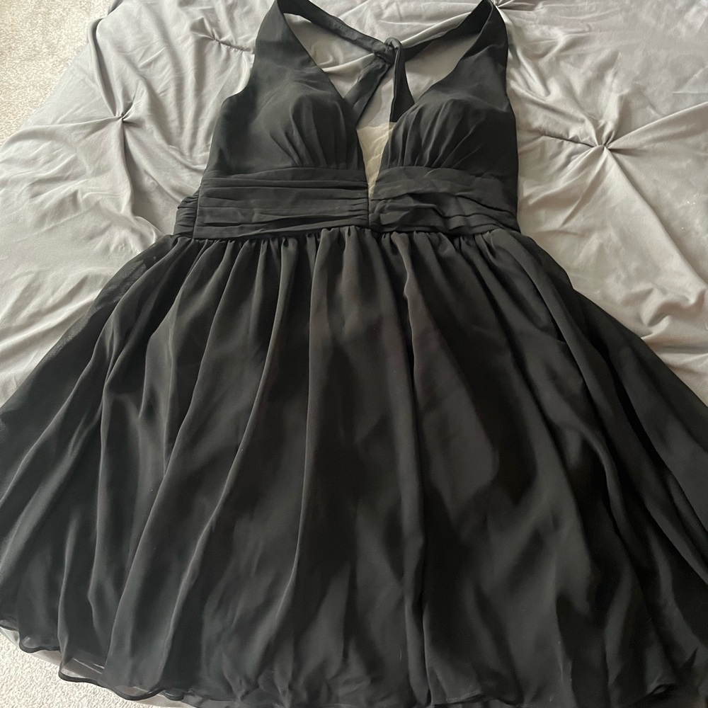 Elegant Black Halter Dress